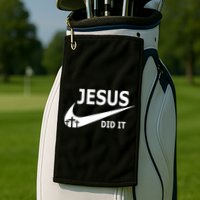 Jesus Did It My Savior Died For My Sins 3 Crosses Christian Catholic Golf Towel