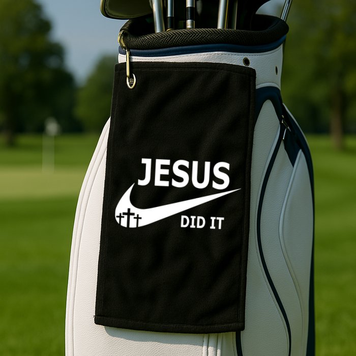 Jesus Did It My Savior Died For My Sins 3 Crosses Christian Catholic Golf Towel