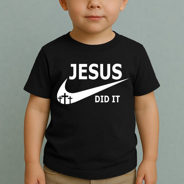 Jesus Did It My Savior Died For My Sins 3 Crosses Christian Catholic Toddler T-Shirt
