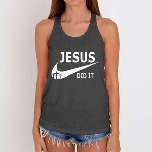 Jesus Did It My Savior Died For My Sins 3 Crosses Christian Catholic Women's Knotted Racerback Tank