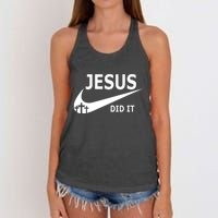 Jesus Did It My Savior Died For My Sins 3 Crosses Christian Catholic Women's Knotted Racerback Tank