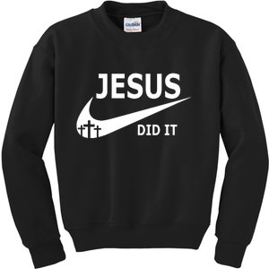 Jesus Did It My Savior Died For My Sins 3 Crosses Christian Catholic Kids Sweatshirt