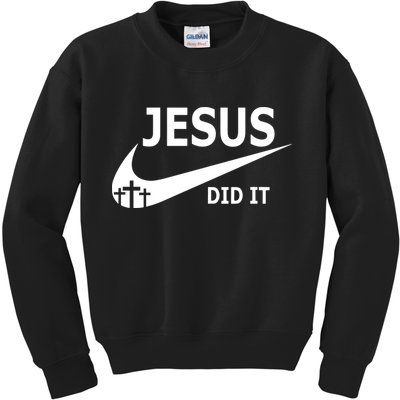 Jesus Did It My Savior Died For My Sins 3 Crosses Christian Catholic Kids Sweatshirt