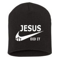 Jesus Did It My Savior Died For My Sins 3 Crosses Christian Catholic Short Acrylic Beanie