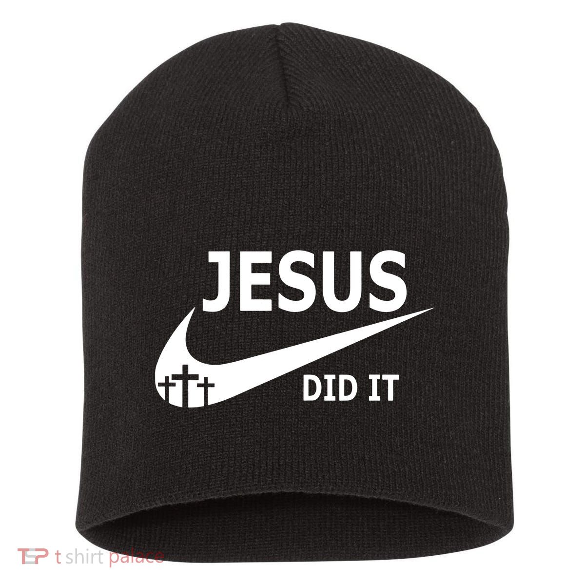 Jesus Did It My Savior Died For My Sins 3 Crosses Christian Catholic Short Acrylic Beanie