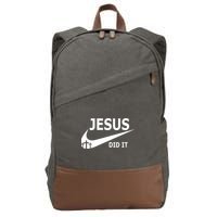 Jesus Did It My Savior Died For My Sins 3 Crosses Christian Catholic Cotton Canvas Backpack