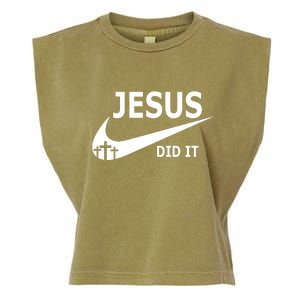 Jesus Did It My Savior Died For My Sins 3 Crosses Christian Catholic Garment-Dyed Women's Muscle Tee