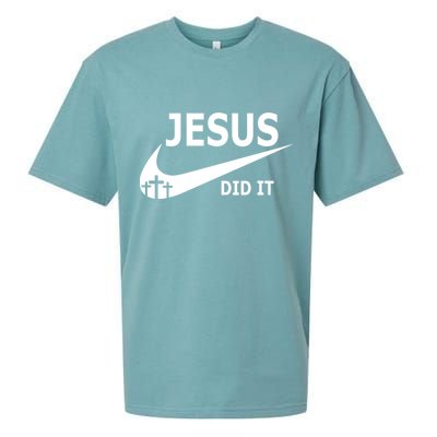 Jesus Did It My Savior Died For My Sins 3 Crosses Christian Catholic Sueded Cloud Jersey T-Shirt