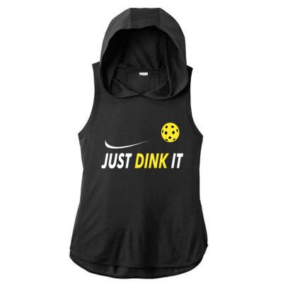 Just Dink It Funny Pickleball Ladies PosiCharge Tri-Blend Wicking Draft Hoodie Tank