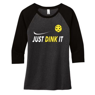 Just Dink It Funny Pickleball Women's Tri-Blend 3/4-Sleeve Raglan Shirt