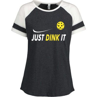 Just Dink It Funny Pickleball Enza Ladies Jersey Colorblock Tee