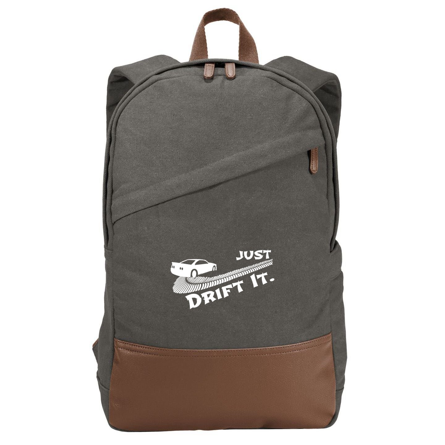 Just Drift It Auto Racing Import Tuner Motorsports Funny Gift Cotton Canvas Backpack