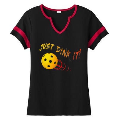 Just Dink It Funny Pickleball Ladies Halftime Notch Neck Tee