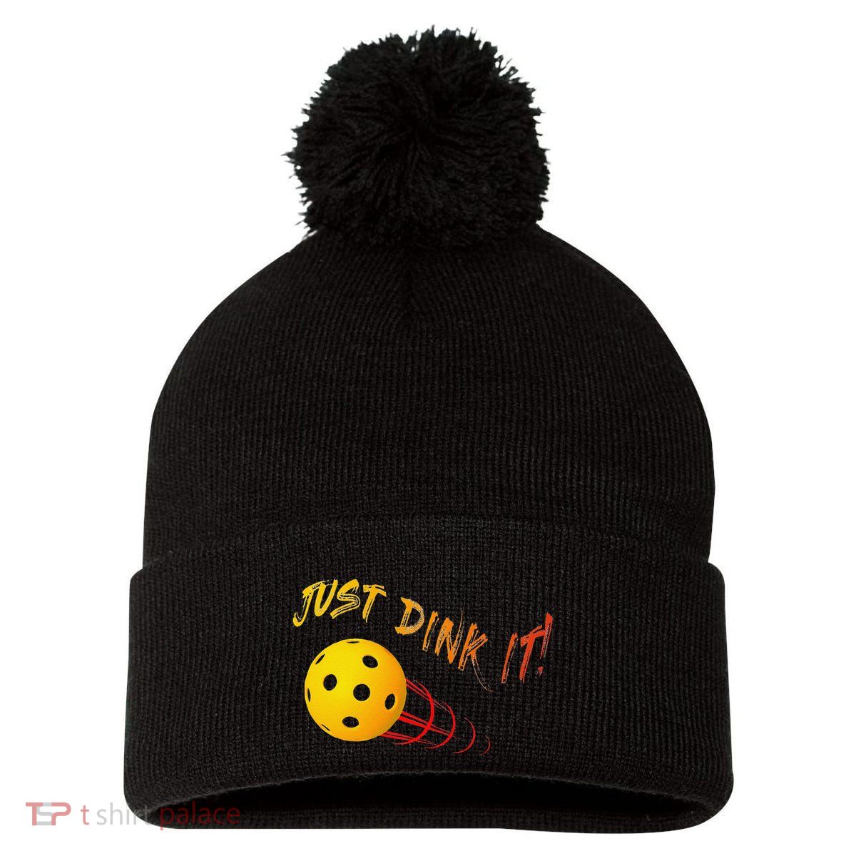 Just Dink It Funny Pickleball Pom Pom 12in Knit Beanie