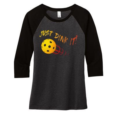 Just Dink It Funny Pickleball Women's Tri-Blend 3/4-Sleeve Raglan Shirt