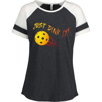 Just Dink It Funny Pickleball Enza Ladies Jersey Colorblock Tee