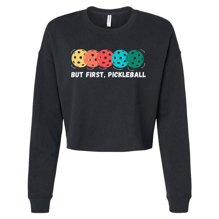 Just Dink It Funny Pickleball Pickle Ball Cropped Pullover Crew