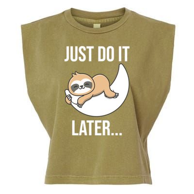 Just Do It Later Sloth Garment-Dyed Women's Muscle Tee