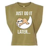 Just Do It Later Sloth Garment-Dyed Women's Muscle Tee