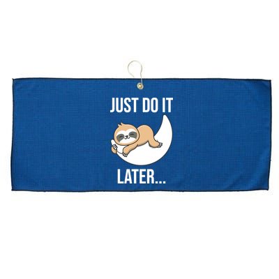 Just Do It Later Sloth Large Microfiber Waffle Golf Towel