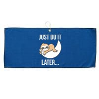 Just Do It Later Sloth Large Microfiber Waffle Golf Towel
