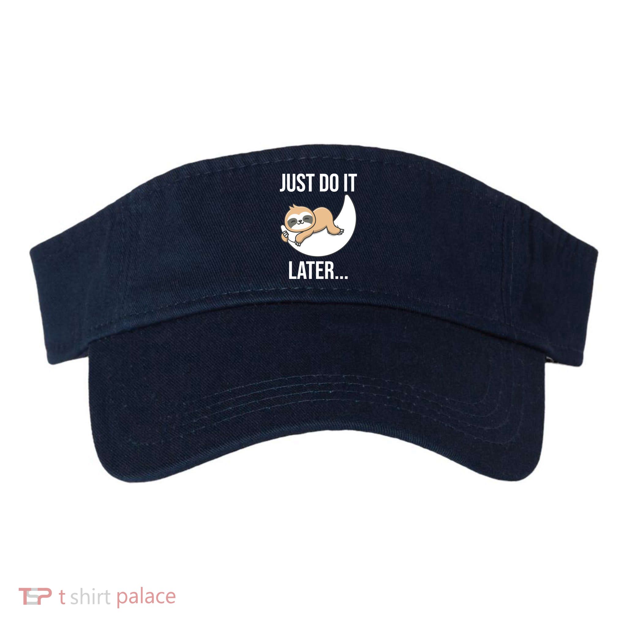 Just Do It Later Sloth Valucap Bio-Washed Visor