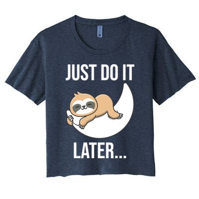 Just Do It Later Sloth Crop Top