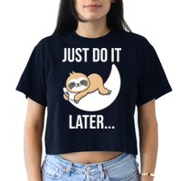 Just Do It Later Sloth Crop Top