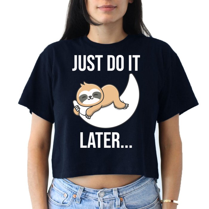 Just Do It Later Sloth Crop Top