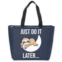 Just Do It Later Sloth Zip Tote Bag