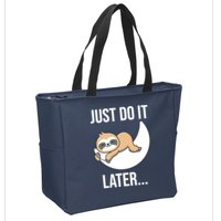 Just Do It Later Sloth Zip Tote Bag