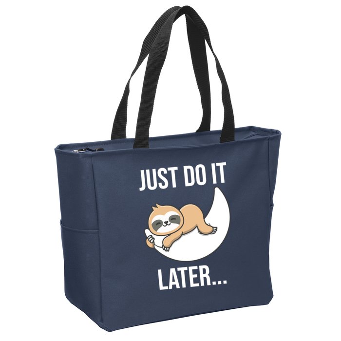 Just Do It Later Sloth Zip Tote Bag
