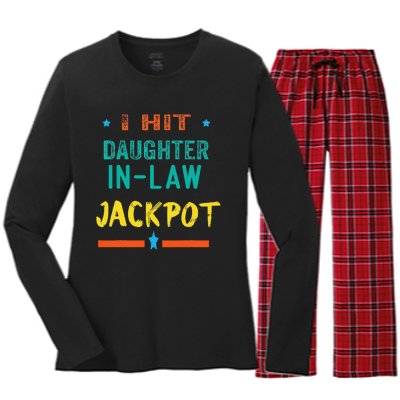 Jackpot Daughter In Law Funny Daughter In Law Women's Long Sleeve Flannel Pajama Set 