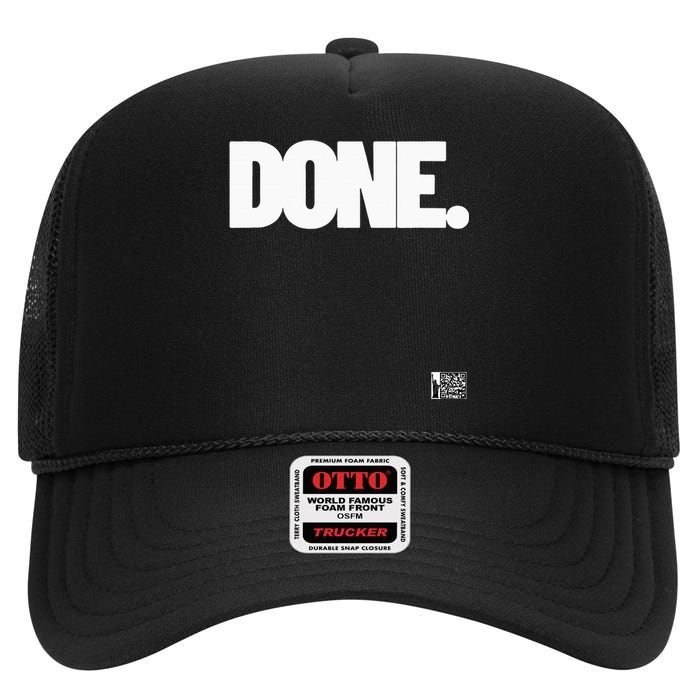 Just Done High Crown Mesh Back Trucker Hat