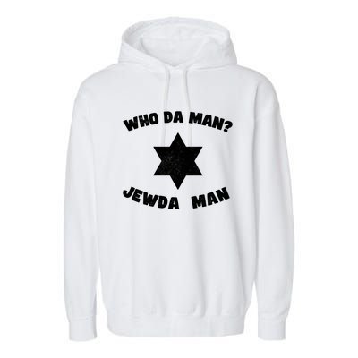 Jew Da Jewish Hebrew Fathers Day Kosher Gym Best Dad Gift Garment-Dyed Fleece Hoodie