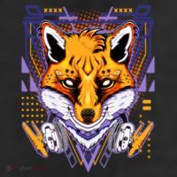 Japanese Digital Kitune Fox With Headphone Cool Comfort Performance Bucket Hat