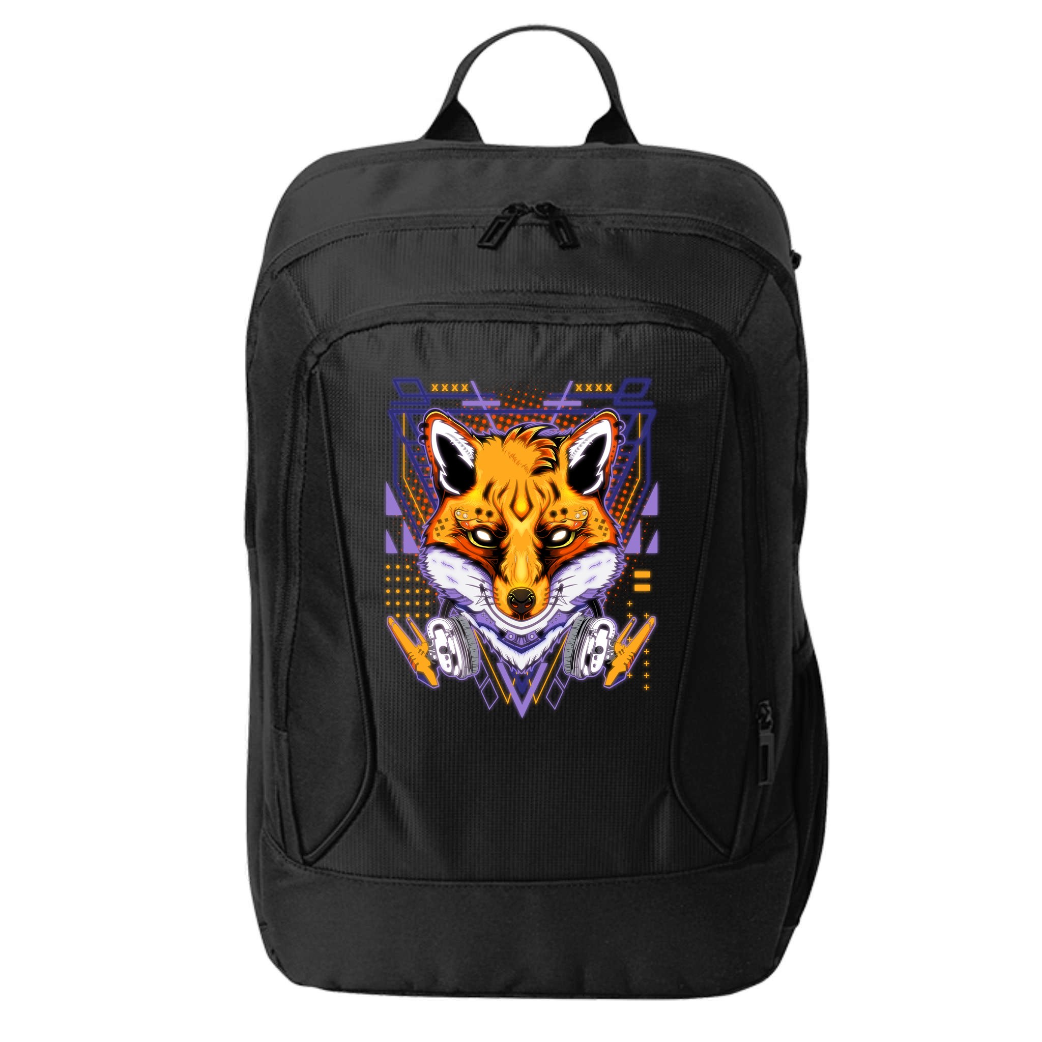 Japanese Digital Kitune Fox With Headphone City Backpack