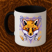 Japanese Digital Kitune Fox With Headphone Mug