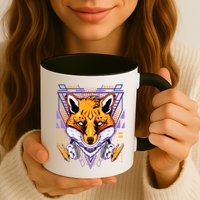 Japanese Digital Kitune Fox With Headphone Mug