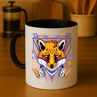 Japanese Digital Kitune Fox With Headphone Mug