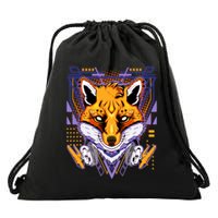 Japanese Digital Kitune Fox With Headphone Drawstring Bag