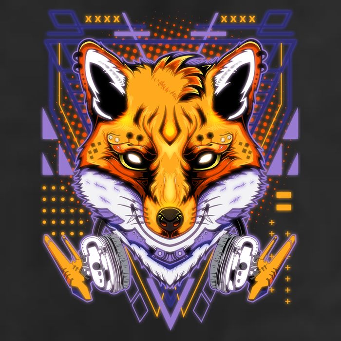 Japanese Digital Kitune Fox With Headphone Tumbler