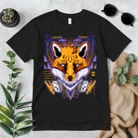 Japanese Digital Kitune Fox With Headphone Premium T-Shirt