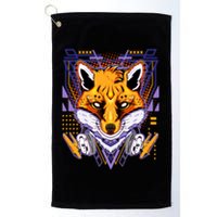 Japanese Digital Kitune Fox With Headphone Golf Towel