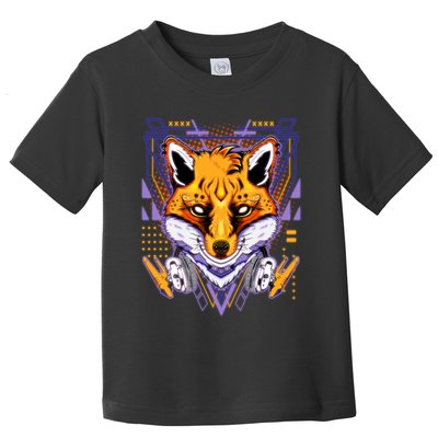 Japanese Digital Kitune Fox With Headphone Toddler T-Shirt