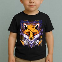 Japanese Digital Kitune Fox With Headphone Toddler T-Shirt