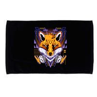 Japanese Digital Kitune Fox With Headphone Microfiber Hand Towel