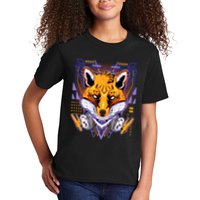 Japanese Digital Kitune Fox With Headphone Kids T-Shirt