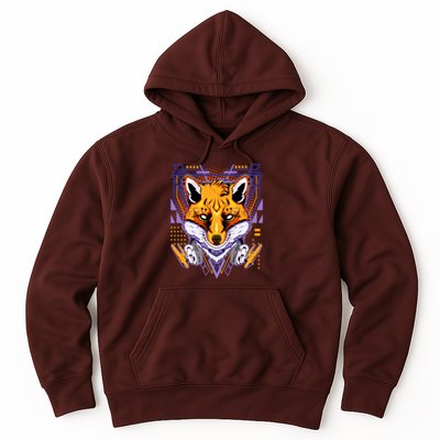 Japanese Digital Kitune Fox With Headphone Hoodie