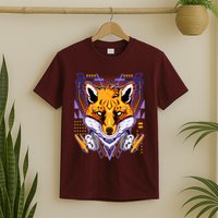 Japanese Digital Kitune Fox With Headphone T-Shirt